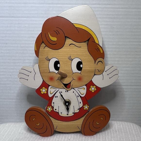 Bartolucci Italy Hanging Pinocchio Clock Wooden Pendulum Battery Tested Works - Picture 1 of 7